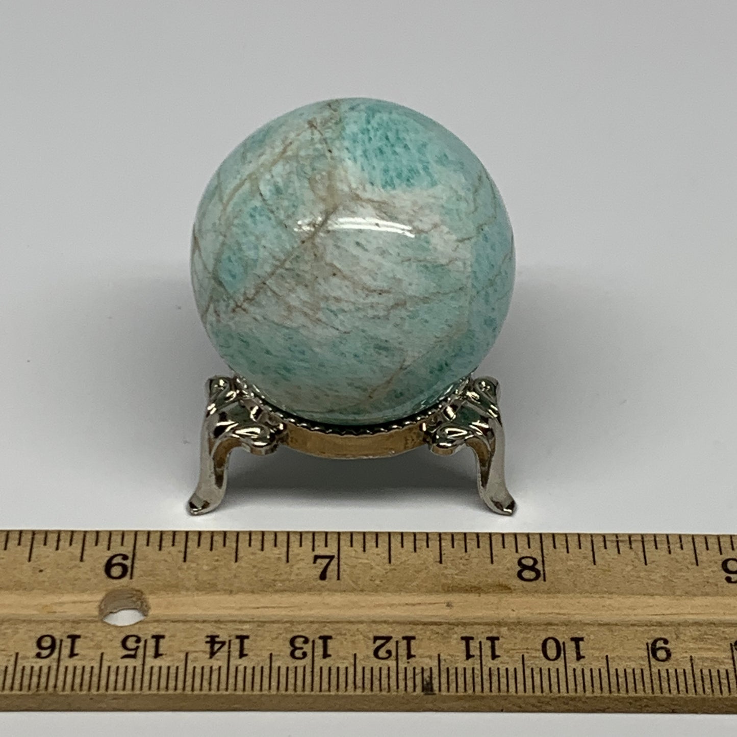 86g, 1.6" Small Amazonite Sphere Ball Gemstone from Madagascar, B15815