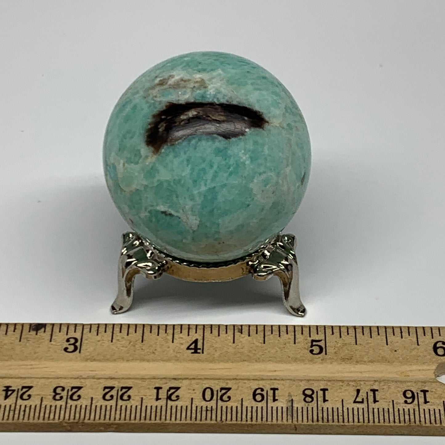 107.2g, 1.7" Small Amazonite Sphere Ball Gemstone from Madagascar, B15816