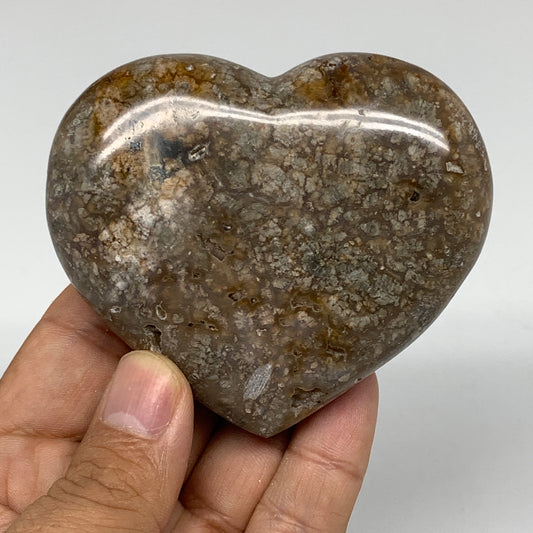 203.2g, 2.7"x3.1"x1" Agate Heart Polished Healing Crystal Gemstone, Reiki,B3637