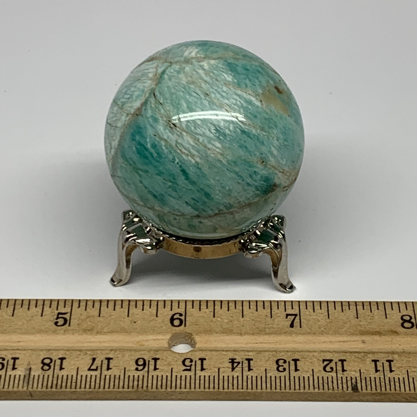 112g, 1.7" Small Amazonite Sphere Ball Gemstone from Madagascar, B15820