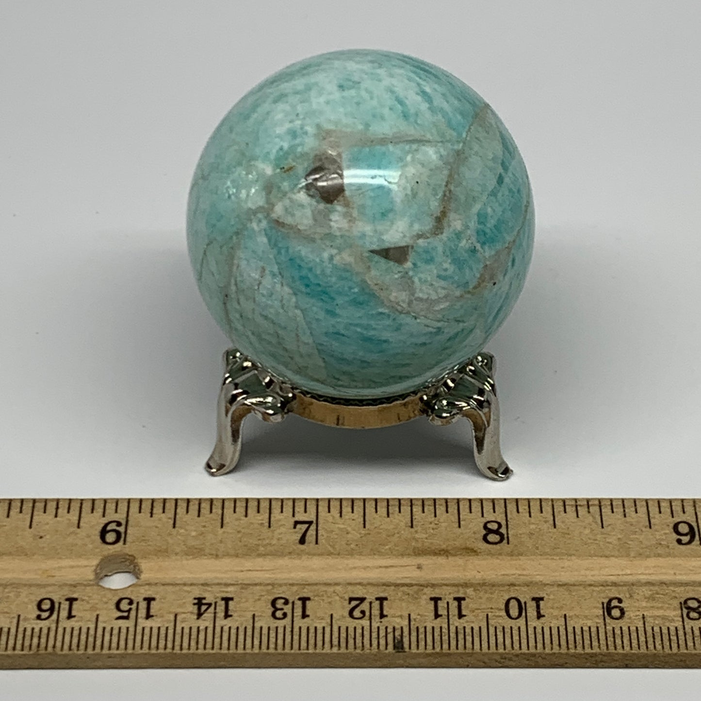 129.2g, 1.8" Small Amazonite Sphere Ball Gemstone from Madagascar, B15823