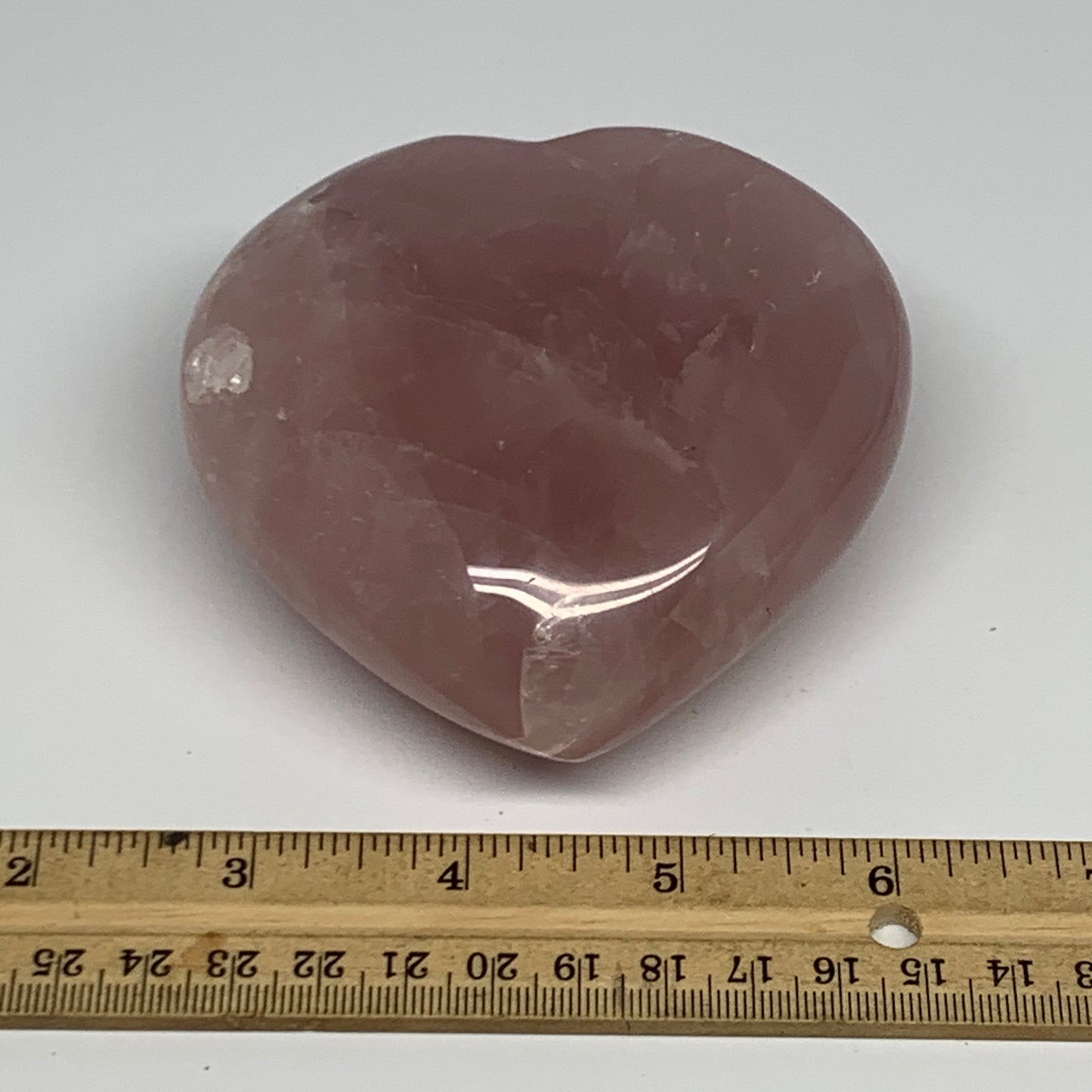 486.4g, 3.6" x 3.7" x 1.7" Rose Quartz Heart Healing Crystal @Madagascar, B17389