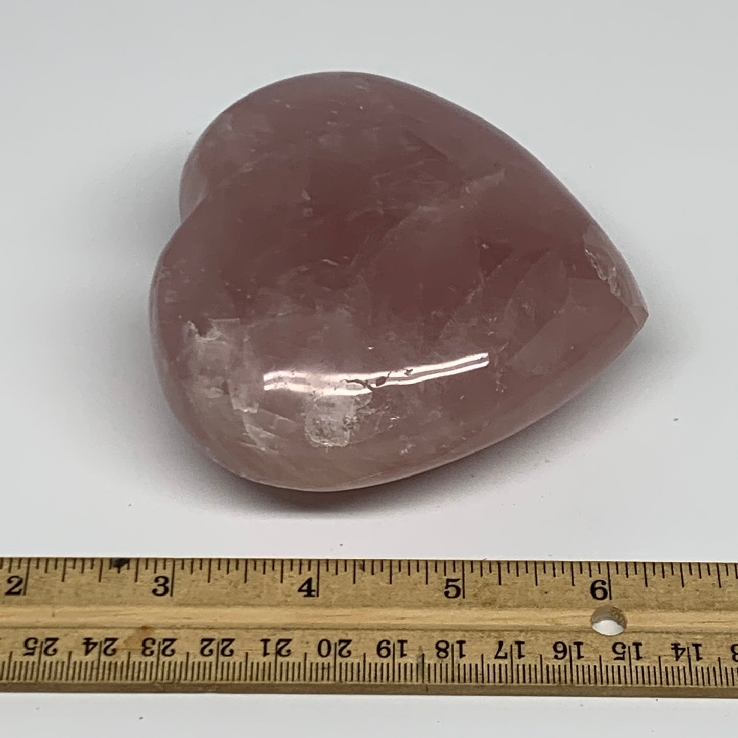 486.4g, 3.6" x 3.7" x 1.7" Rose Quartz Heart Healing Crystal @Madagascar, B17389