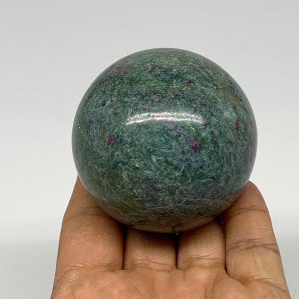 326.2g, 2.3"(57mm),Zoisite with Ruby Sphere Sphere Ball Crystal @India, B25035