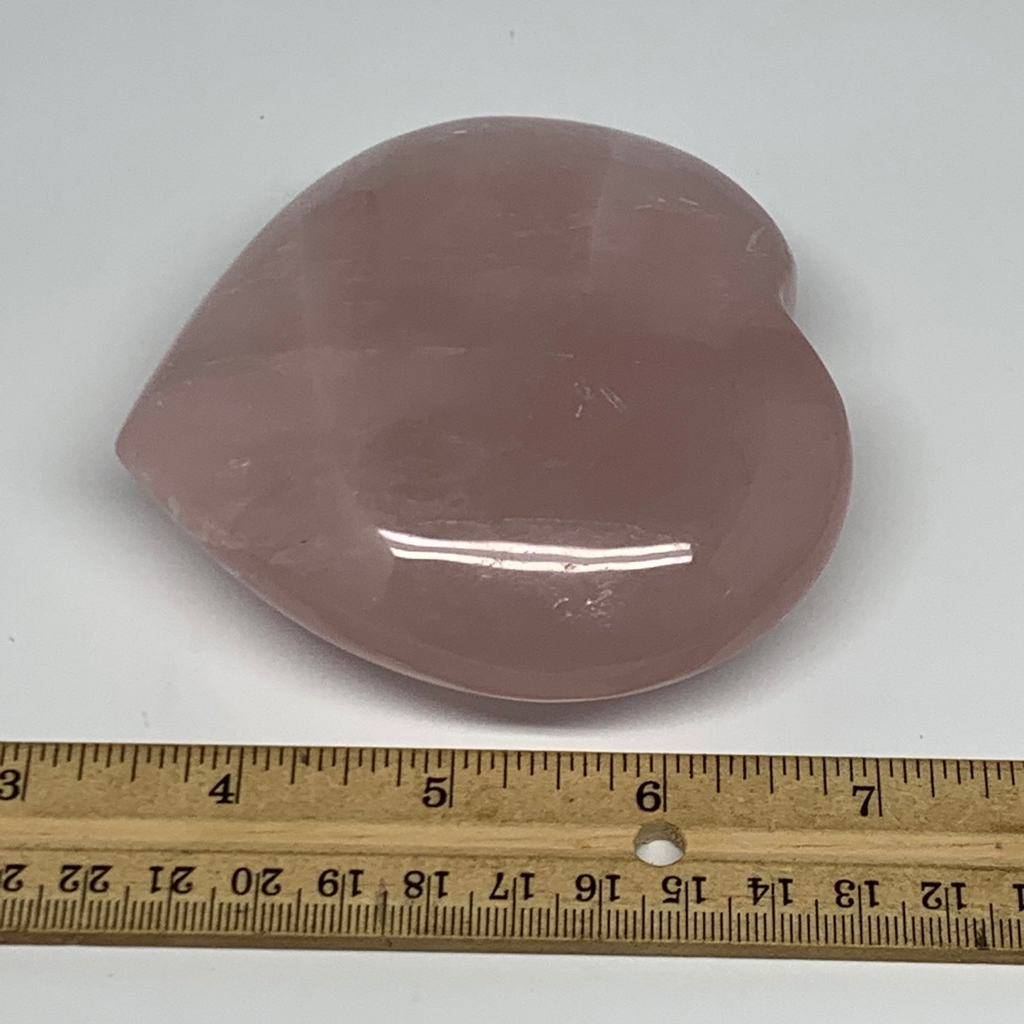 387.9g, 3.6" x 3.6" x 1.4" Rose Quartz Heart Healing Crystal @Madagascar, B17393