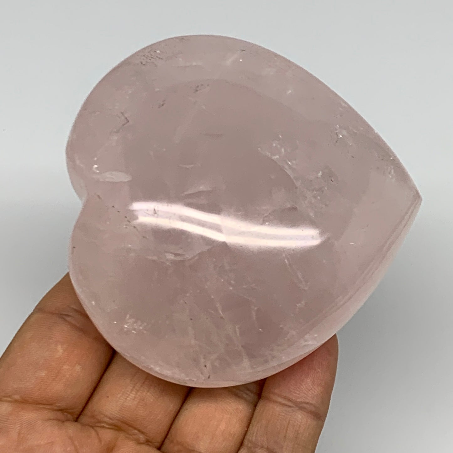 286.2g, 3" x 3.1" x 1.4" Rose Quartz Heart Healing Crystal @Madagascar, B17394