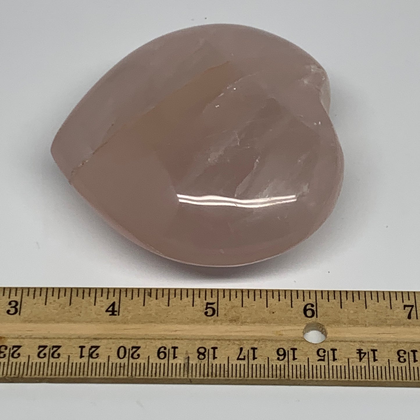 298.8g, 3.1" x 3.1" x 1.4" Rose Quartz Heart Healing Crystal @Madagascar, B17397