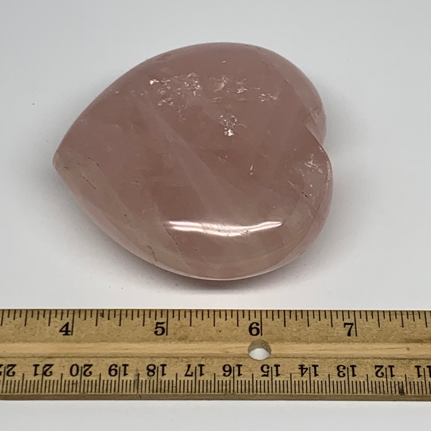 316.1g, 3.1" x 3.3" x 1.4" Rose Quartz Heart Healing Crystal @Madagascar, B17399