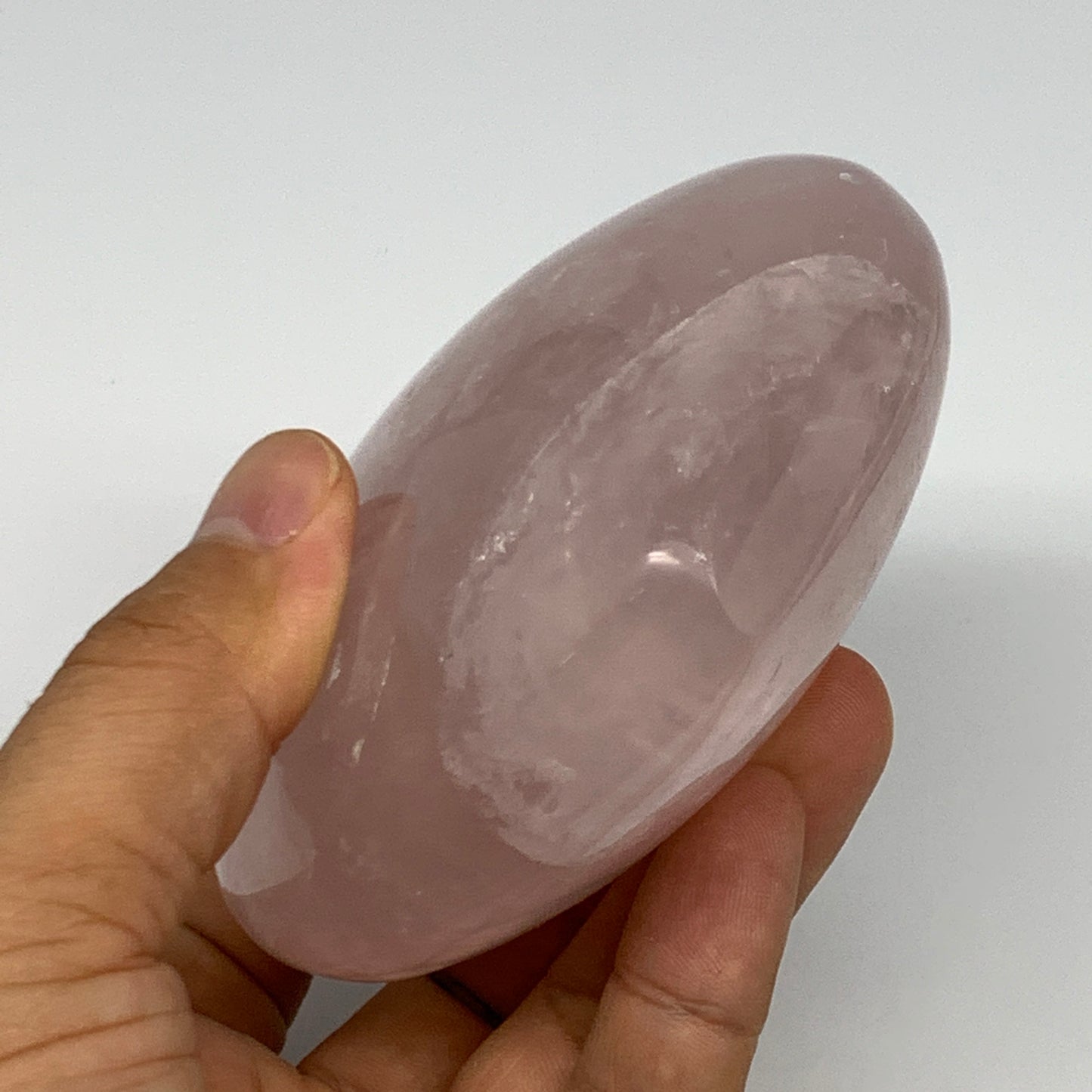 472.9g, 3.5" x 3.6" x 1.7" Rose Quartz Heart Healing Crystal @Madagascar, B17402