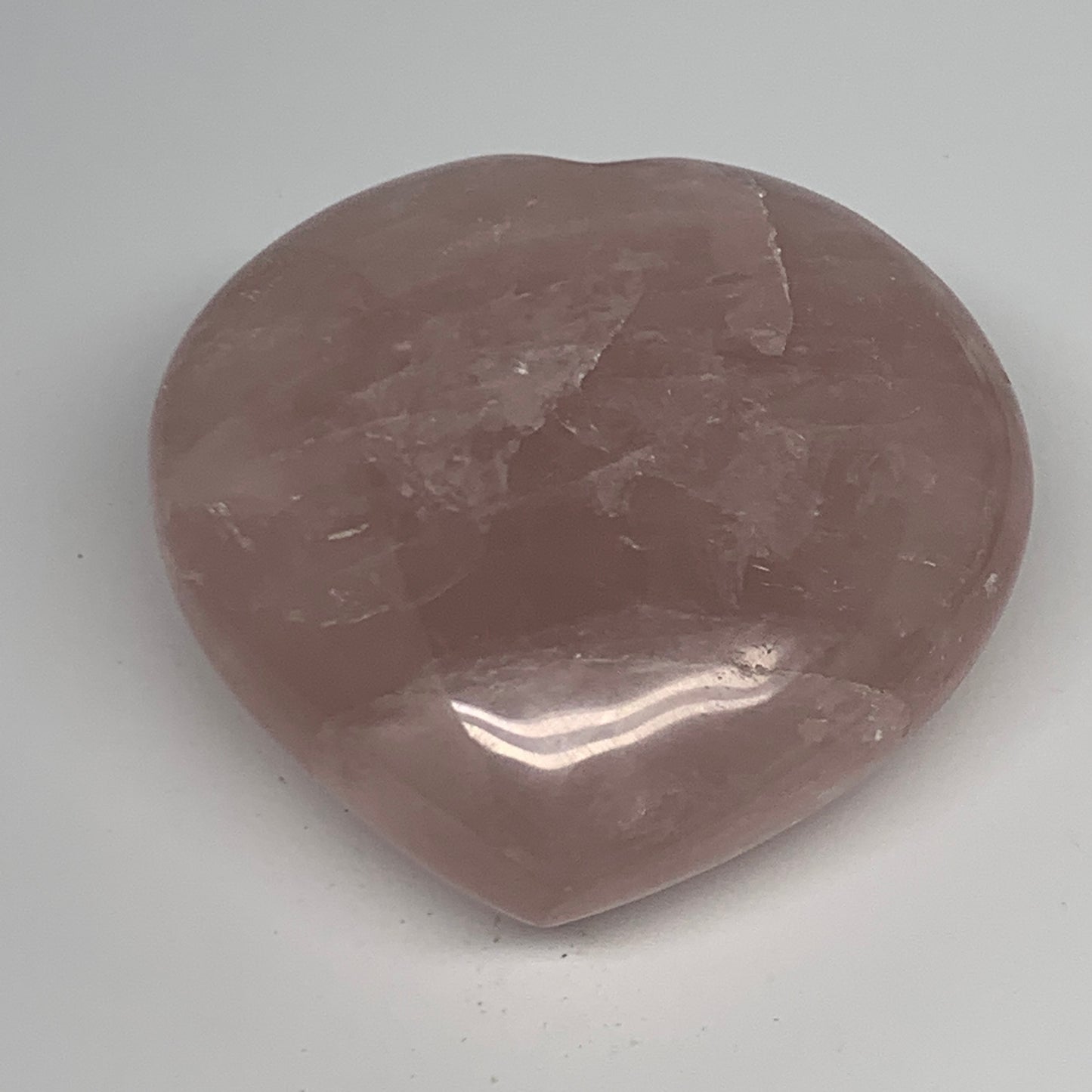 472.9g, 3.5" x 3.6" x 1.7" Rose Quartz Heart Healing Crystal @Madagascar, B17402