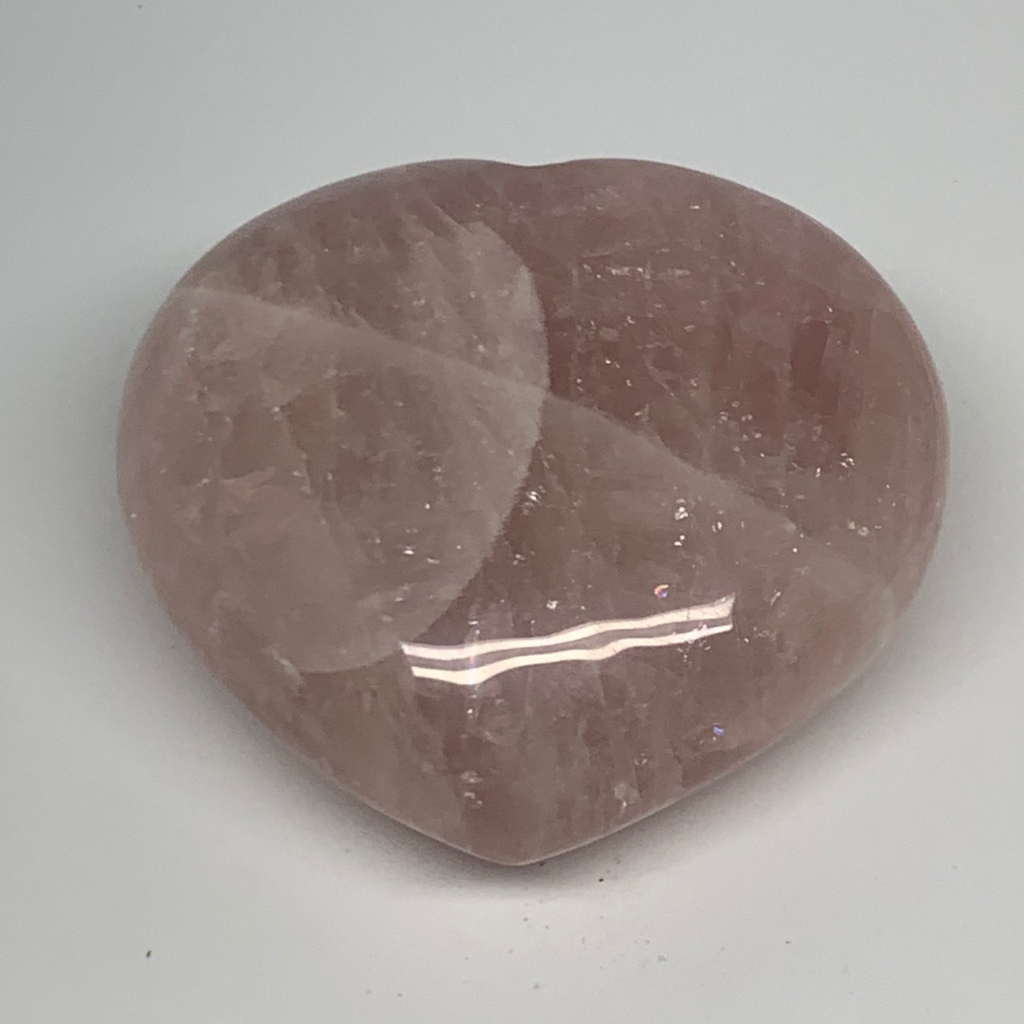 540g, 3.7" x 3.9" x 1.8" Rose Quartz Heart Healing Crystal @Madagascar, B17403