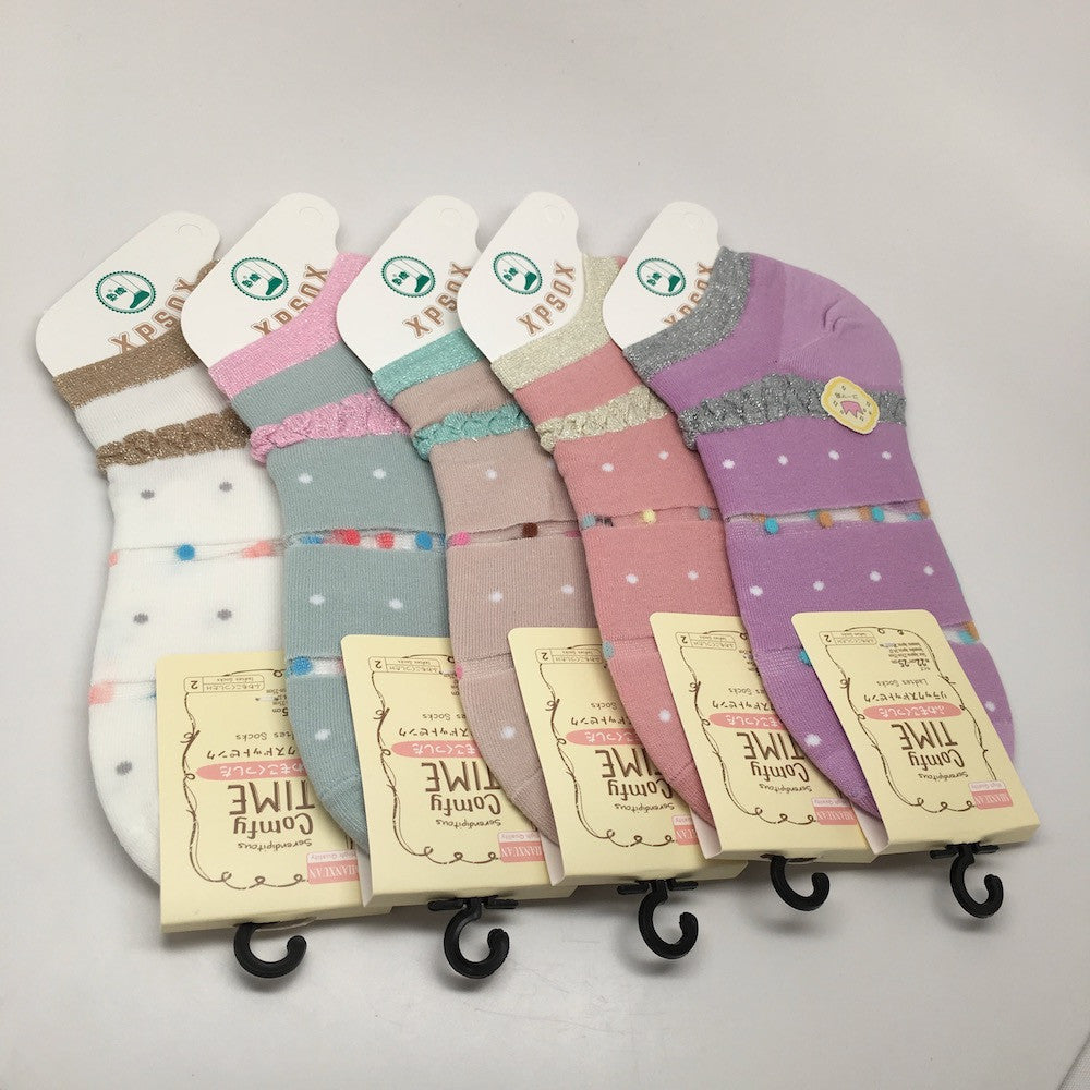10 Pairs, 5 colors Comfort low cut Ladies Socks - Size: 22cm-25cm, Soc11 - watangem.com