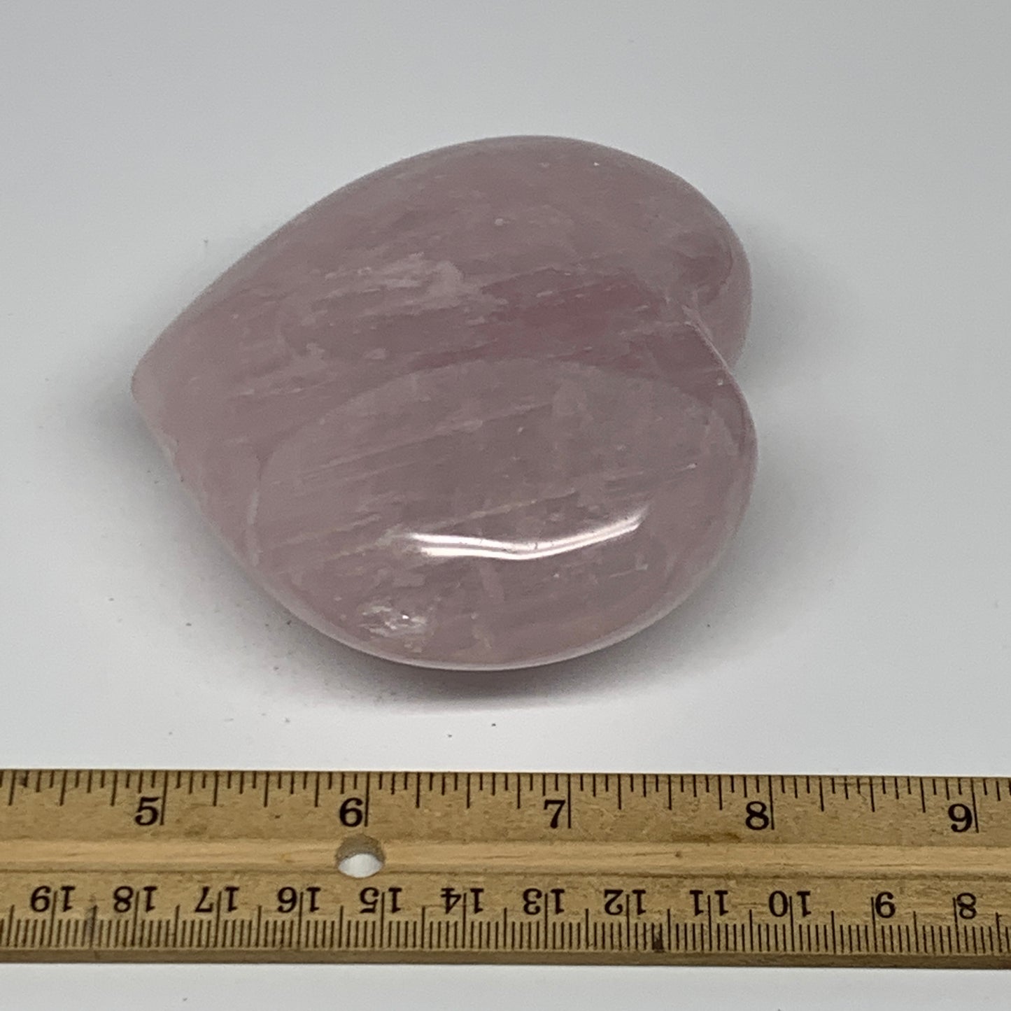 389.6g, 3.3" x 3.5" x 1.6" Rose Quartz Heart Healing Crystal @Madagascar, B17425