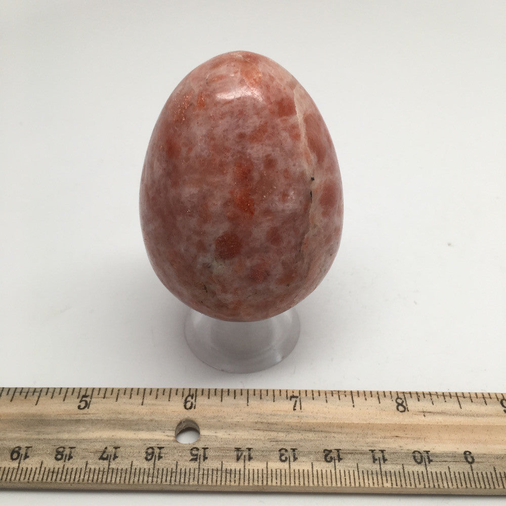 194.6 Grams Natural Handmade Gemstone Sunstone Crystal Egg from India, IE05