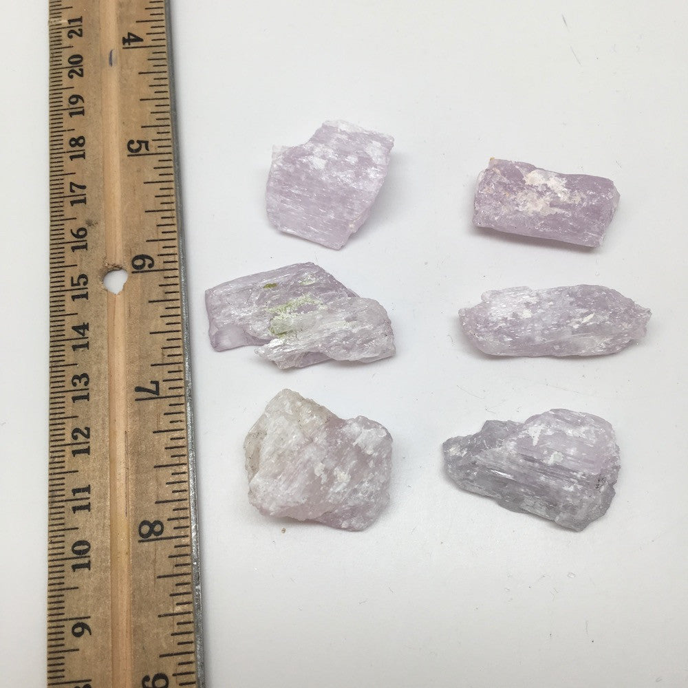 60.8 Grams, 6pcs Natural Rough Lavender Pink Kunzite Crystal @Afghanistan,KUN86 - watangem.com