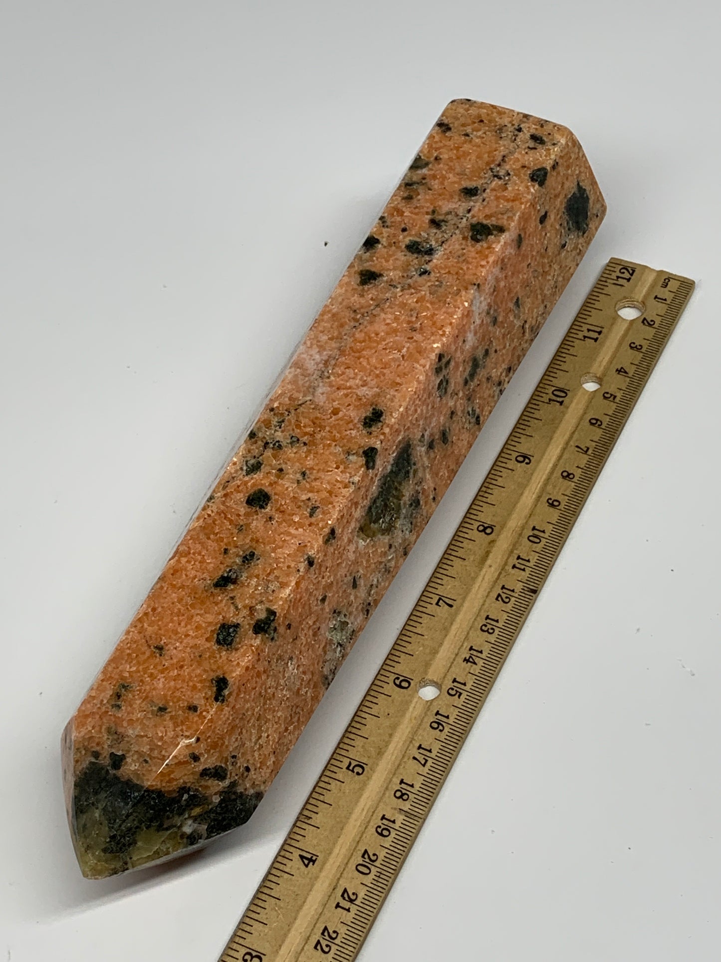 1290g, 9.5"x2.4"x2.1" Orange Calcite Tower Point Crystal @Madagascar, B15068