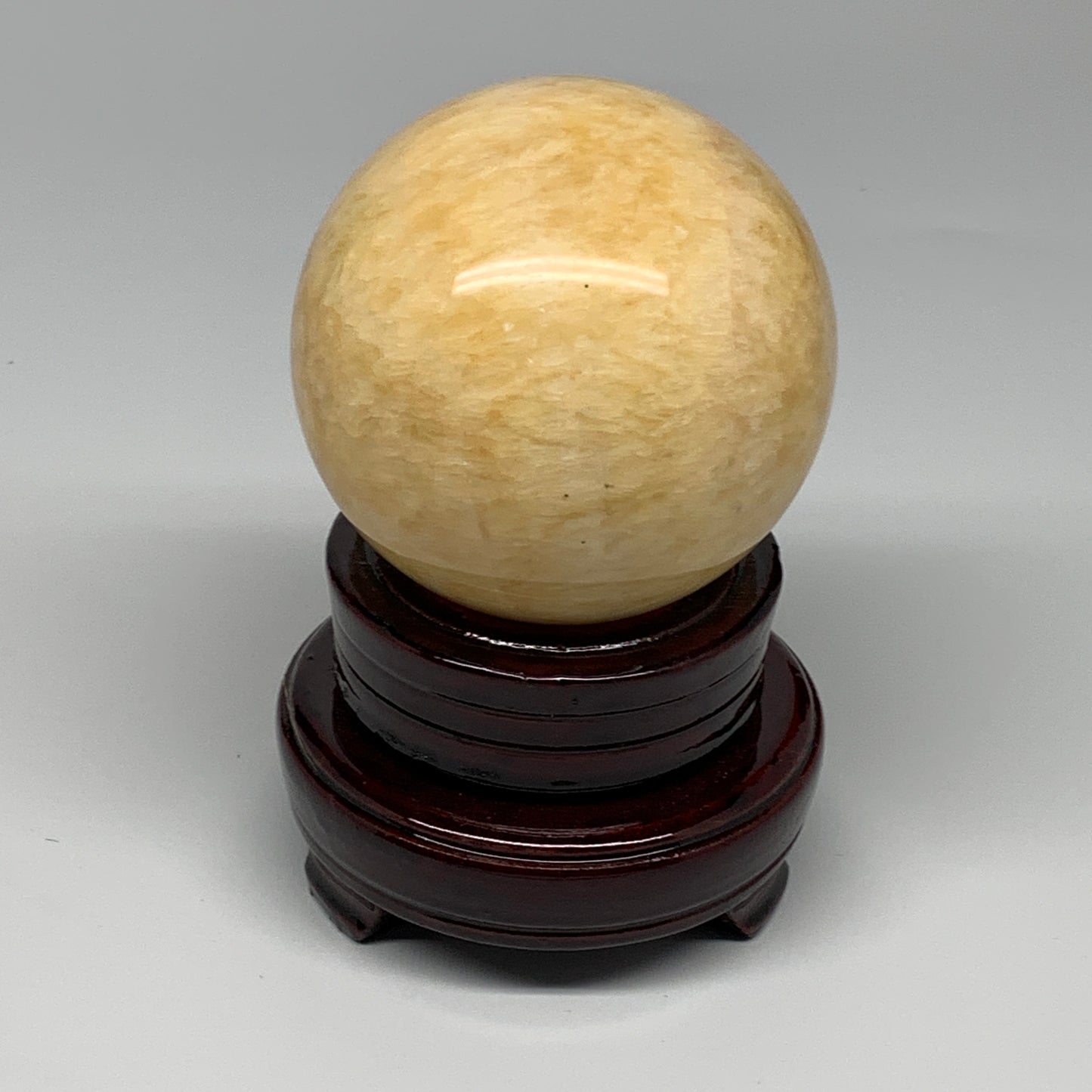 1.64 lbs,3.2"(80mm) Yellow Calcite Sphere Gemstone,Healing Crystal, B25376