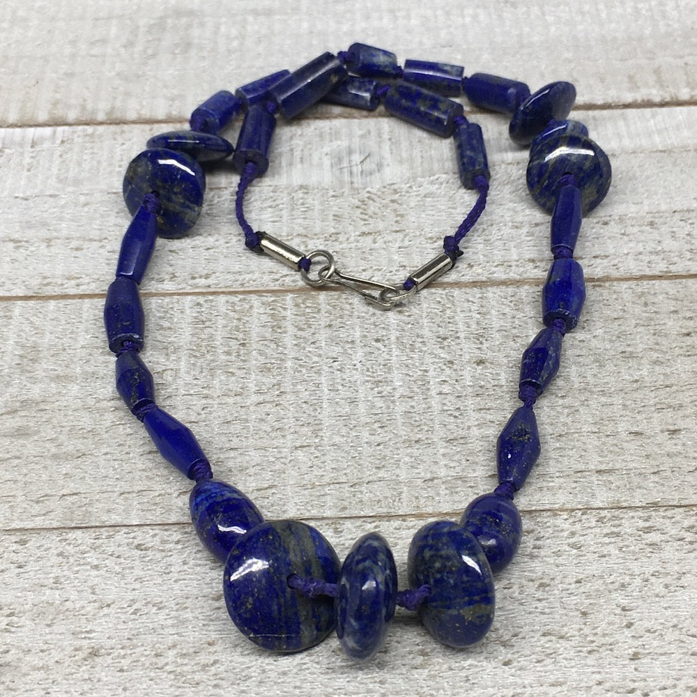 51.9g, 10mm-19mm Natural Lapis Lazuli Bead Mixed Shaped Strand, 29 Beads,LPB142