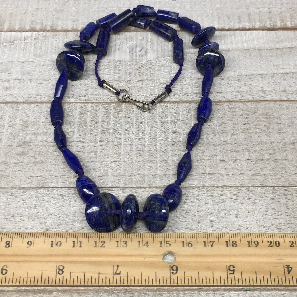 51.9g, 10mm-19mm Natural Lapis Lazuli Bead Mixed Shaped Strand, 29 Beads,LPB142