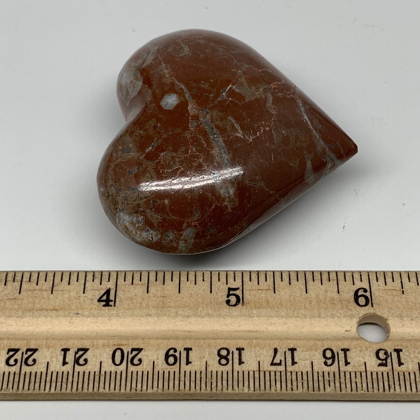 99.1g,2.1"x2.3"x1.1"Natural Untreated Red Shell Fossils Heart Reiki Energy,F932