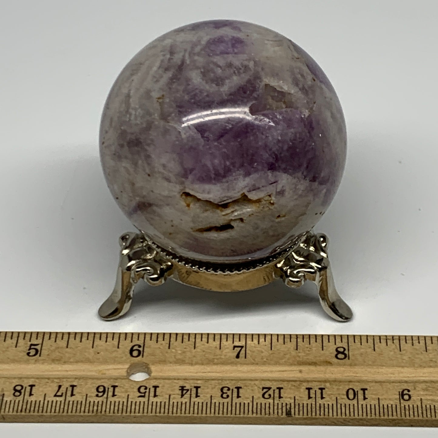 291.7g, 2.4", Banded Amethyst Sphere Crystal Polished Reiki @Madagascar, B15888