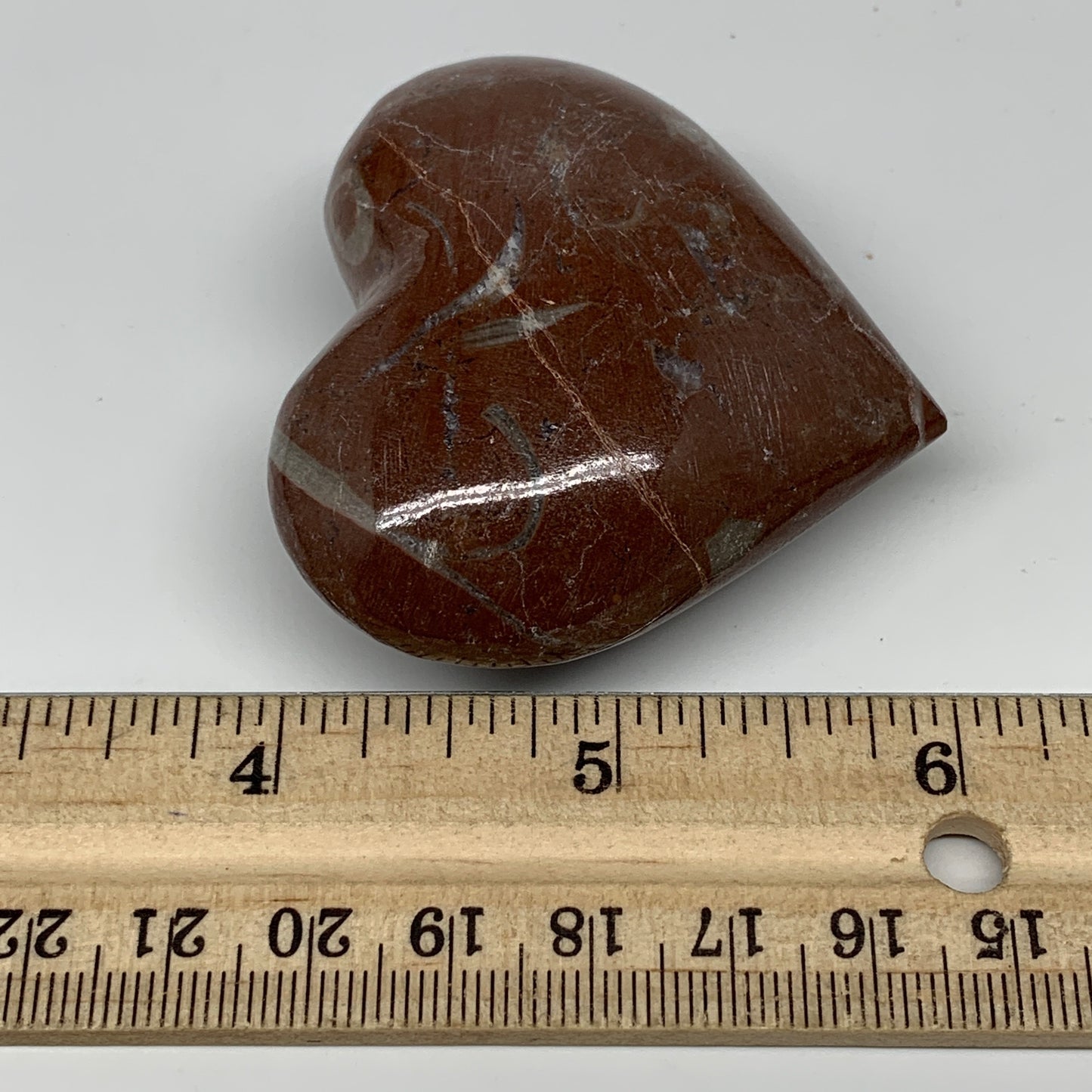 88.3g,2"x2.2"x1"Natural Untreated Red Shell Fossils Heart Reiki Energy,F935