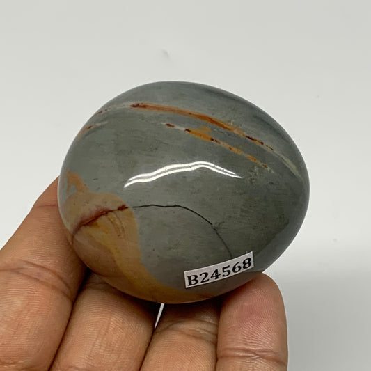 122.6g, 2.1"x1.9"x1.5" Polychrome Jasper Palm-Stone Reiki @Madagascar, B24568