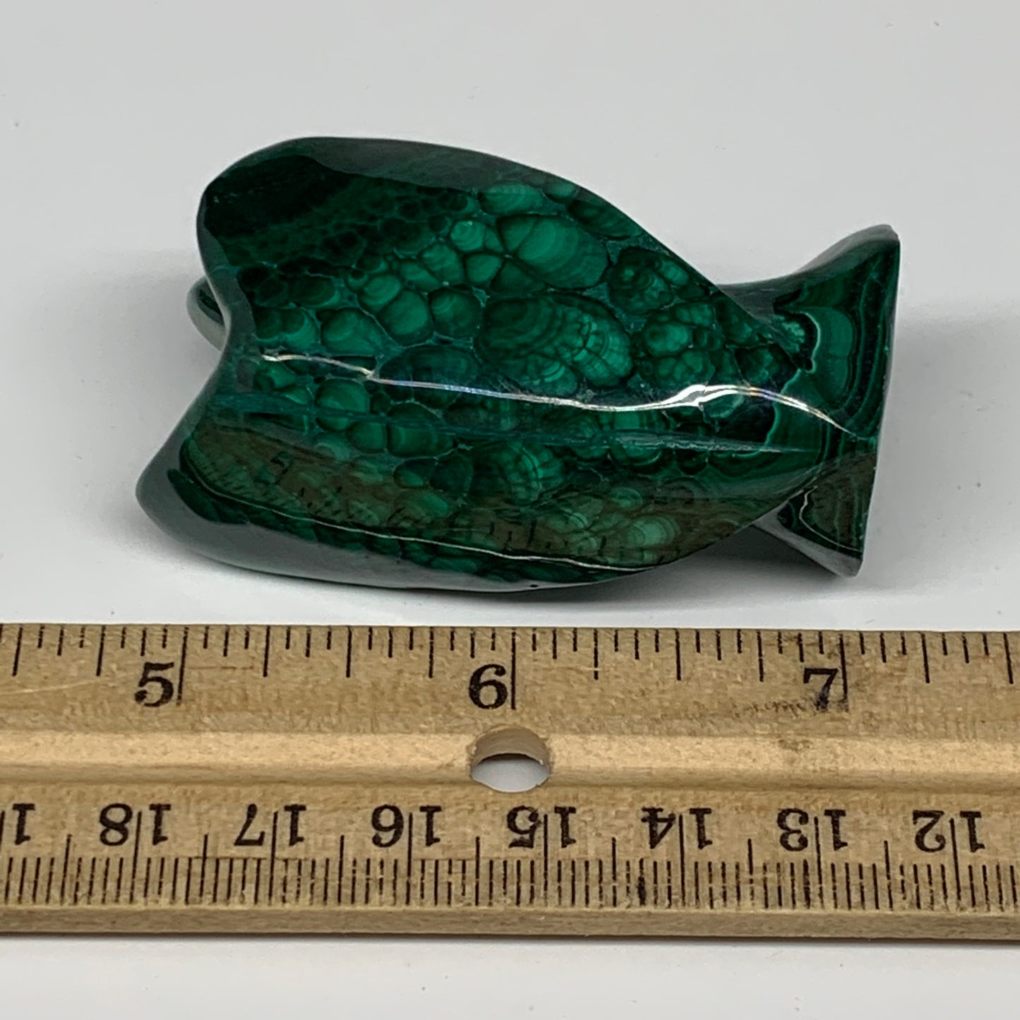 96.4g, 2.3"x1.4"x1.1" Natural Untreated Malachite Angel Figurine @Congo, B7326