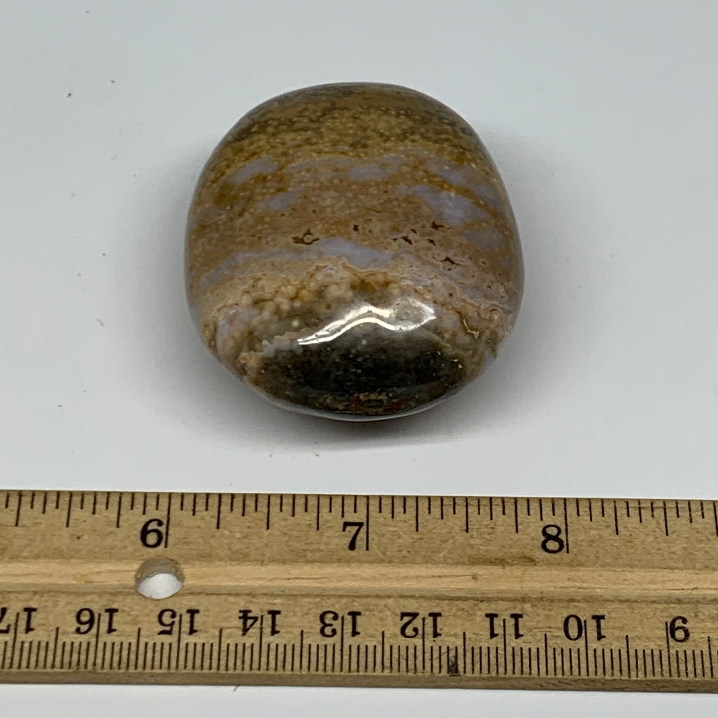 96.8g, 2.2"x1.8"x1.2" Ocean Jasper Palm-Stone Orbicular Jasper Reiki Energy,B167