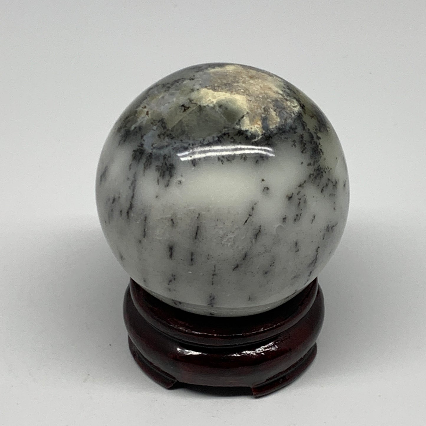 325.9g, 2.6"(66mm), Dendrite Opal Sphere Crystal Gemstone @Madagascar, B22301