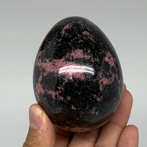455.1g, 2.9"x2.3" Natural Untreated Rhodonite Egg from Madagascar, B4701