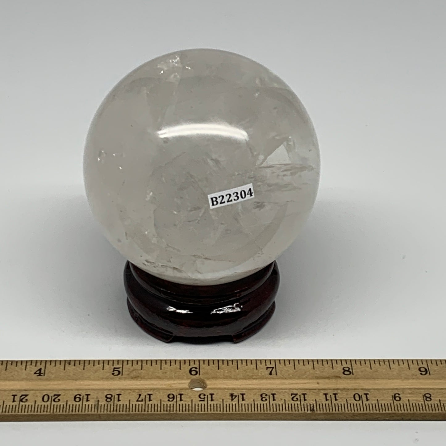 685g, 3.1"(79mm), Natural Quartz Sphere Crystal Gemstone Ball @Brazil, B22304