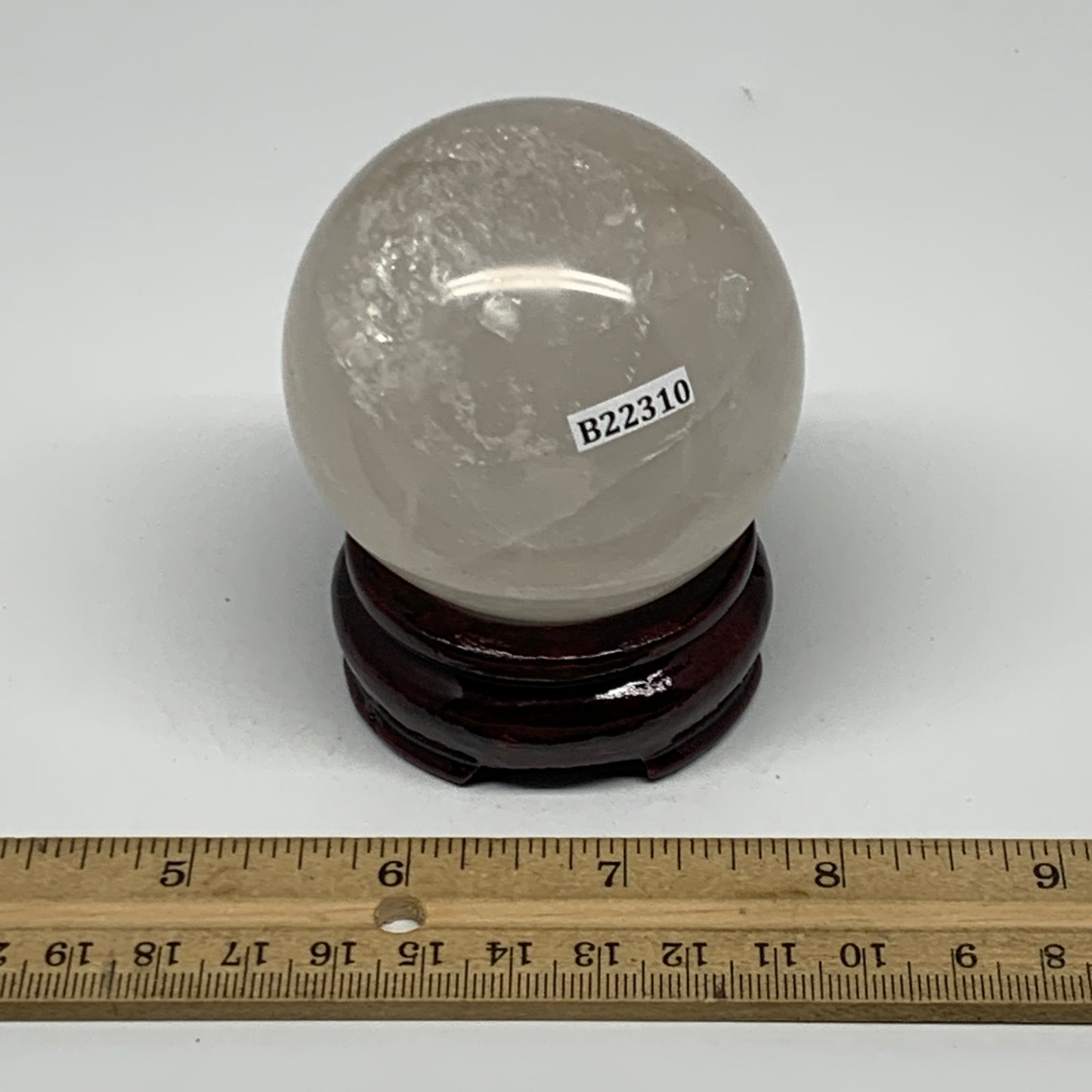 328g, 2.4"(61mm), Natural Quartz Sphere Crystal Gemstone Ball @Brazil, B22310