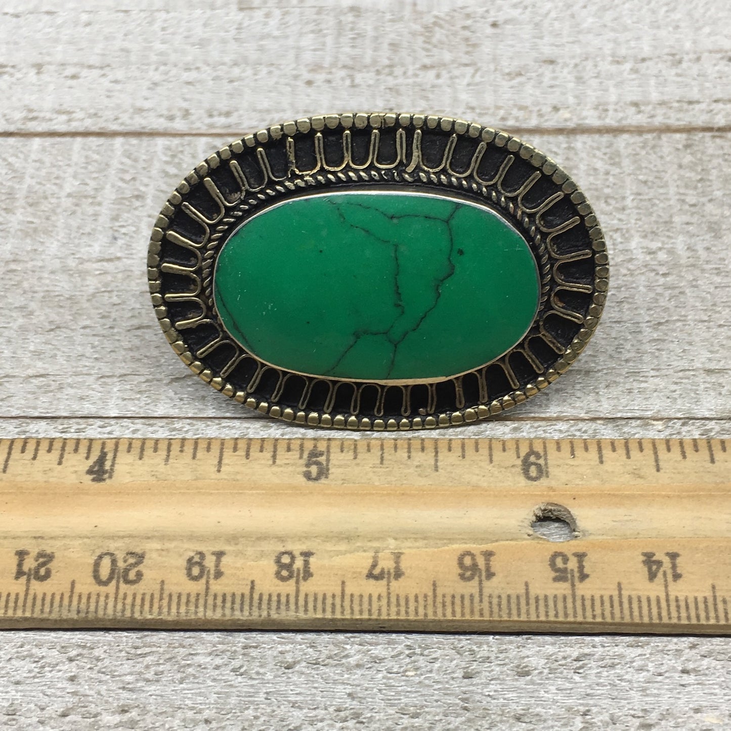 2.2"x1.6" Turkmen Ring Afghan Tribal Oval Synthetic Green Turquoise,7,7.5,TR126