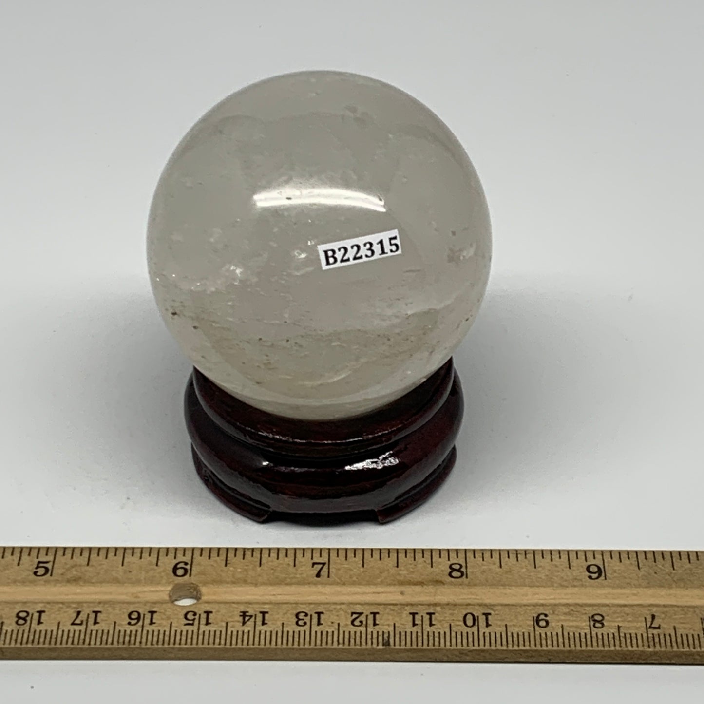 370.6g, 2.5"(64mm), Natural Quartz Sphere Crystal Gemstone Ball @Brazil, B22315
