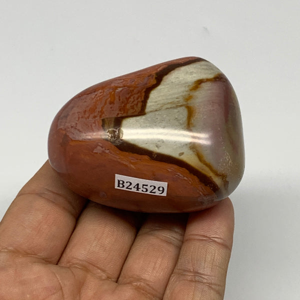 138.8g, 2.4"x1.8"x1.4" Polychrome Jasper Palm-Stone Reiki @Madagascar, B24529