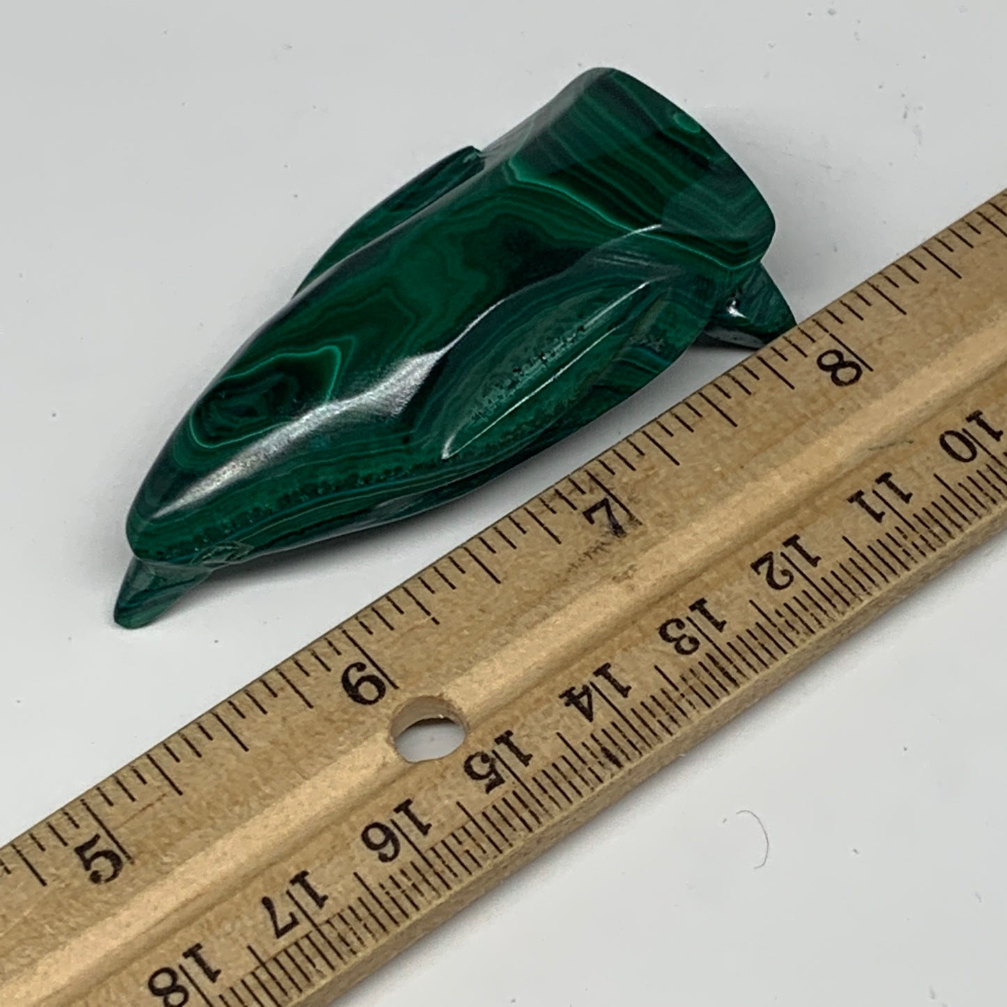 64.3g, 2.5"x1.2"x0.7" Natural Solid Malachite Penguin Figurine @Congo, B7371