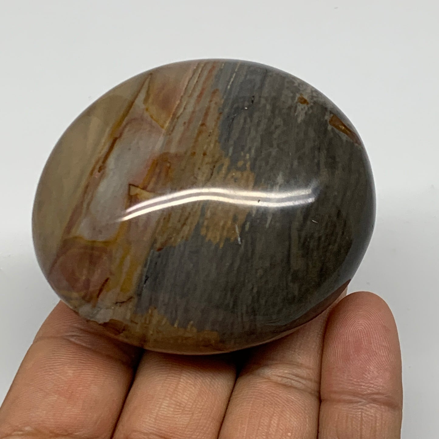 158.3g, 2.5"x2.2"x1.4" Polychrome Jasper Palm-Stone Reiki @Madagascar, B24517