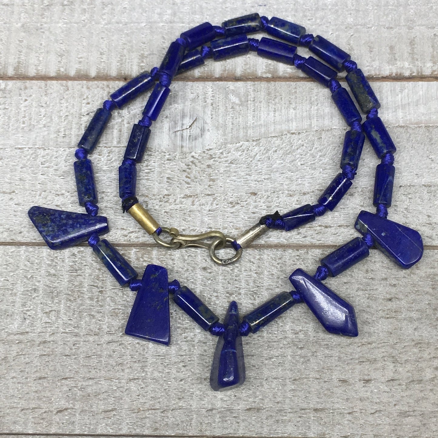 30.1g, 9mm-25mm Natural Lapis Lazuli Polished Tube Beads Strand,31 Beads,LPB248