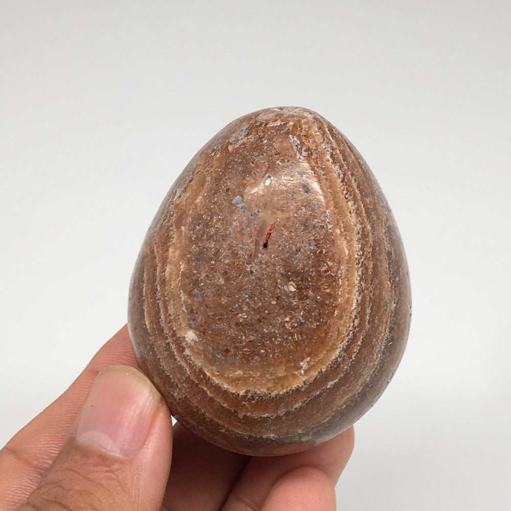 168.5g, 2.3”x 1.9” Natural Banned Aragonite Polished Egg from Morocco, MF3295