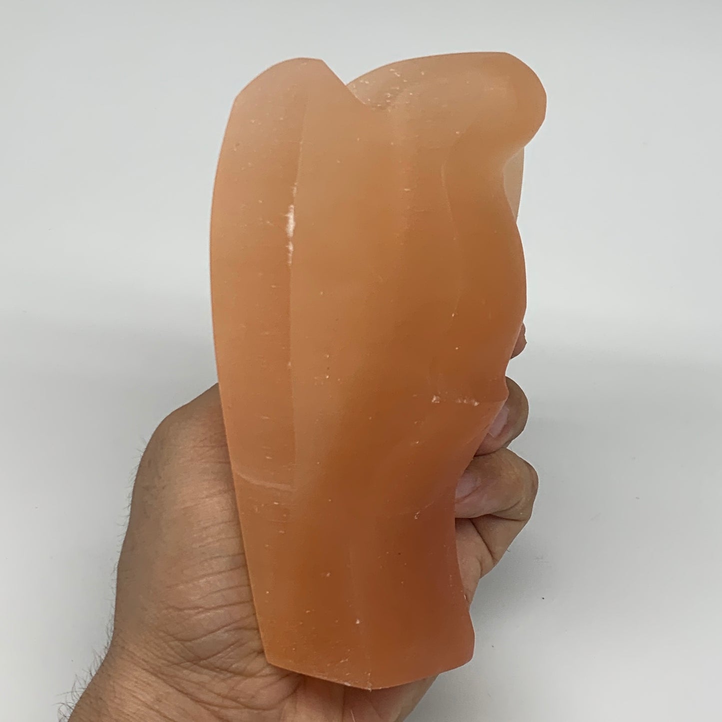 596g, 5.1"x3.4"x2"" Orange Selenite (Satin Spar) Angel Crystal @Morocco,B9368