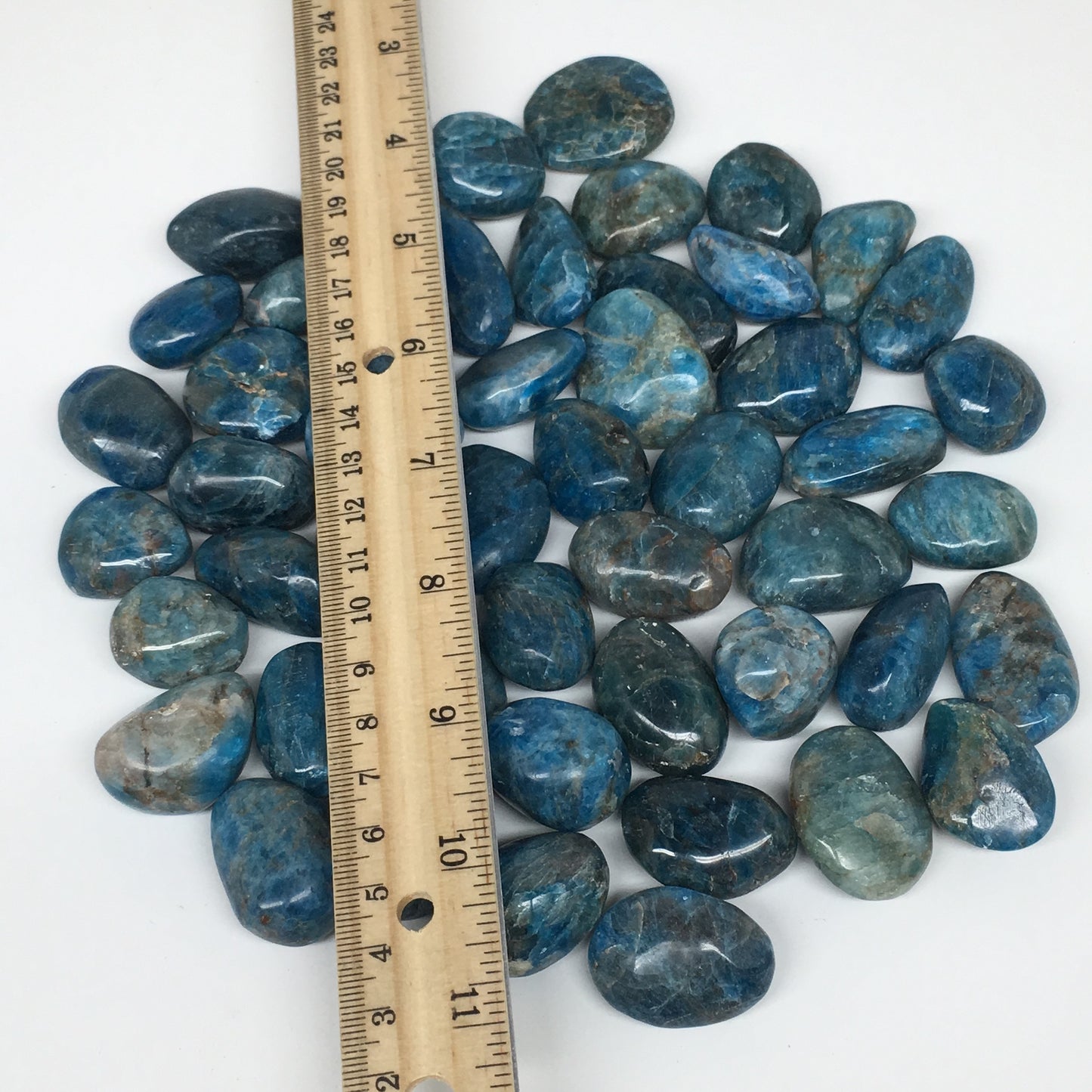 1pc, 10-20g,1"x-1.5" Blue Apatite Tumbled Small Gemstone Polished Reiki, B1807