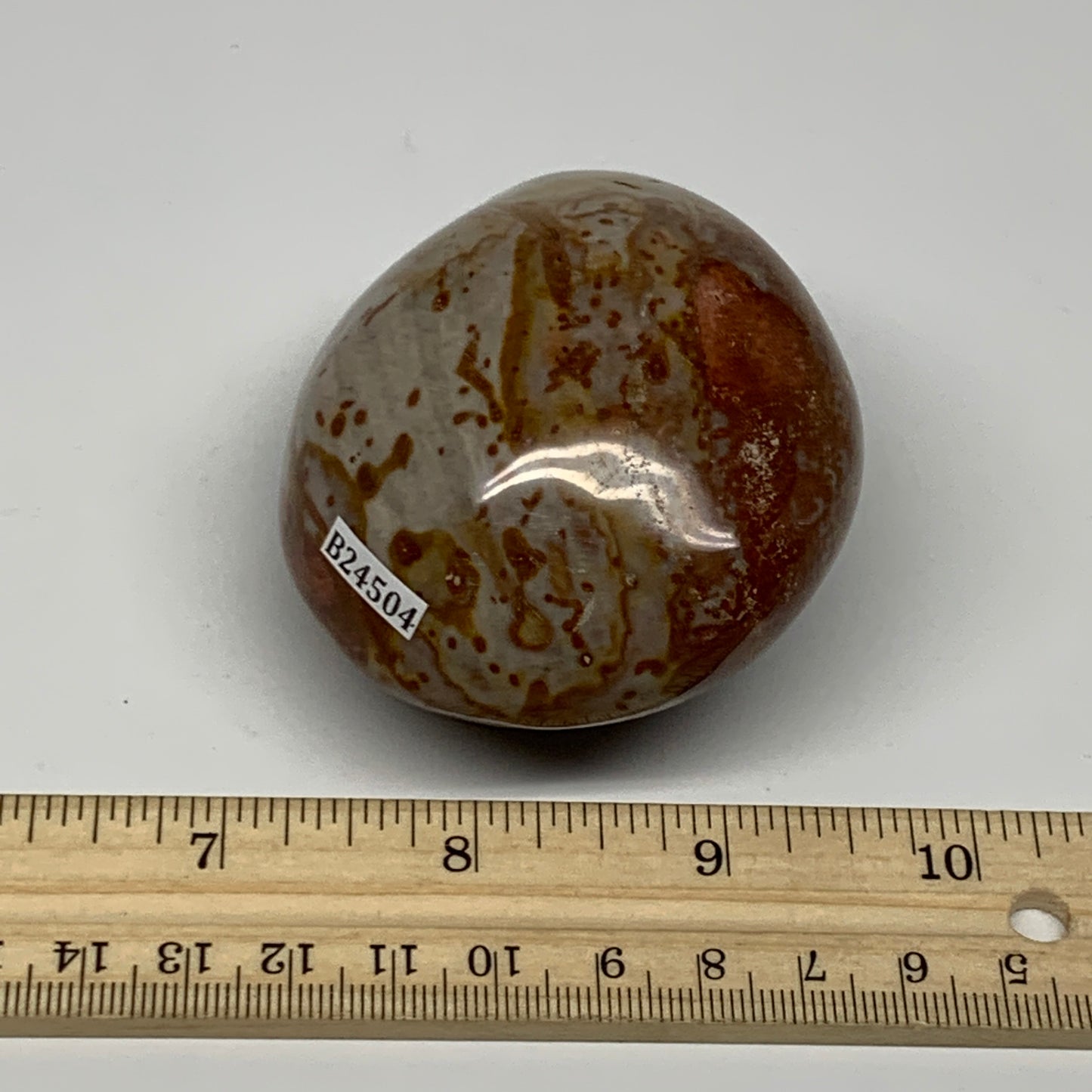233.8g, 2.8"x2.5"x1.7" Polychrome Jasper Palm-Stone Reiki @Madagascar, B24504