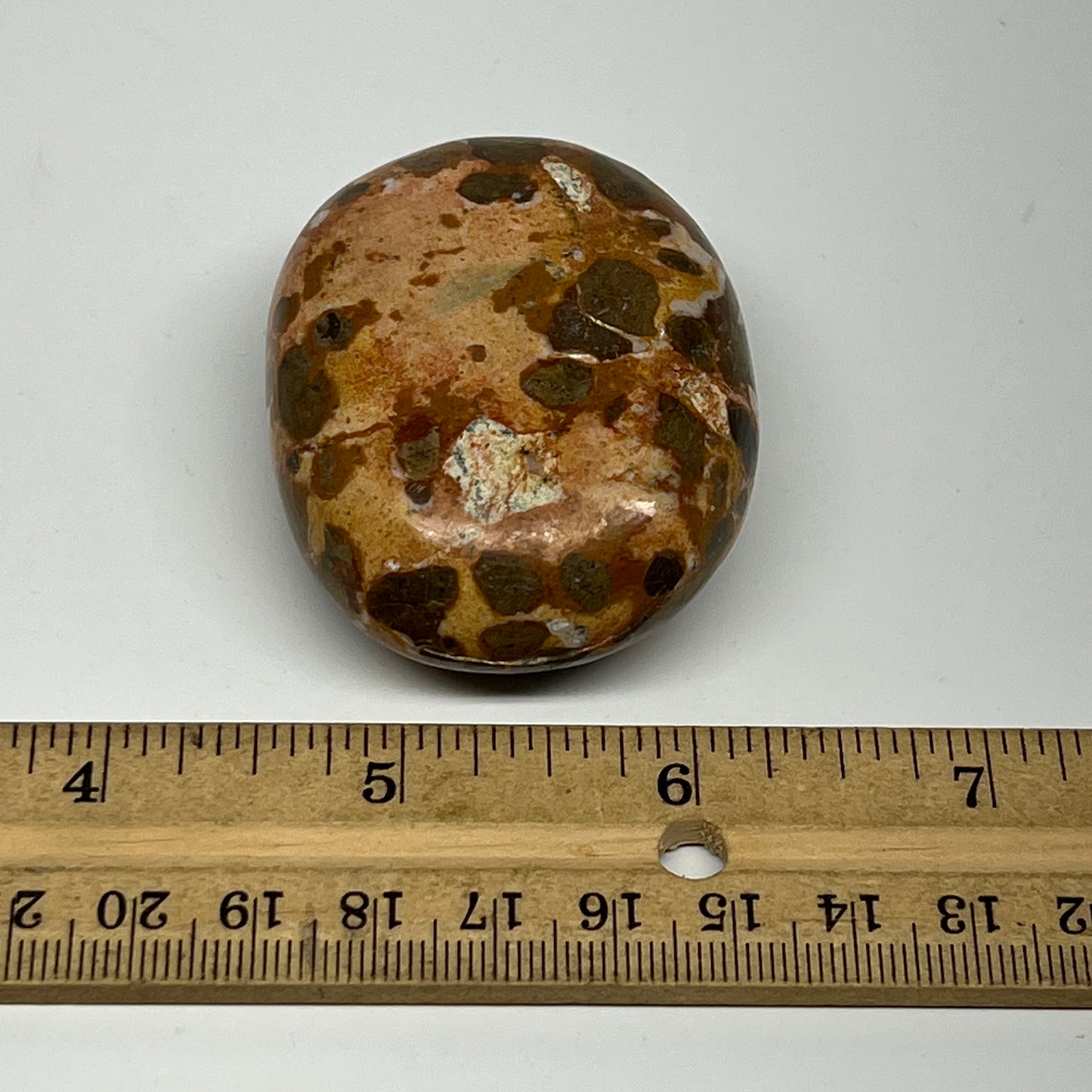 105.3g, 2.2"x1.7"x1", Natural Fruit Jasper Palm-Stone Gemstone @India, B21888