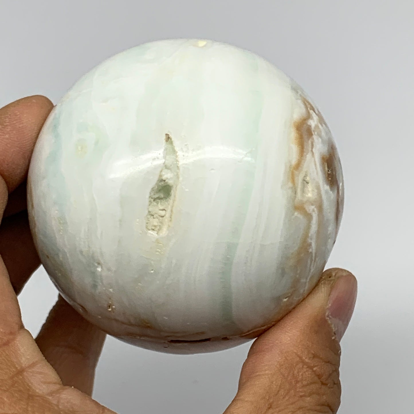 406.5g,2.6"(66mm) Caribbean Calcite Sphere Gemstone,Healing Crystal,B25158