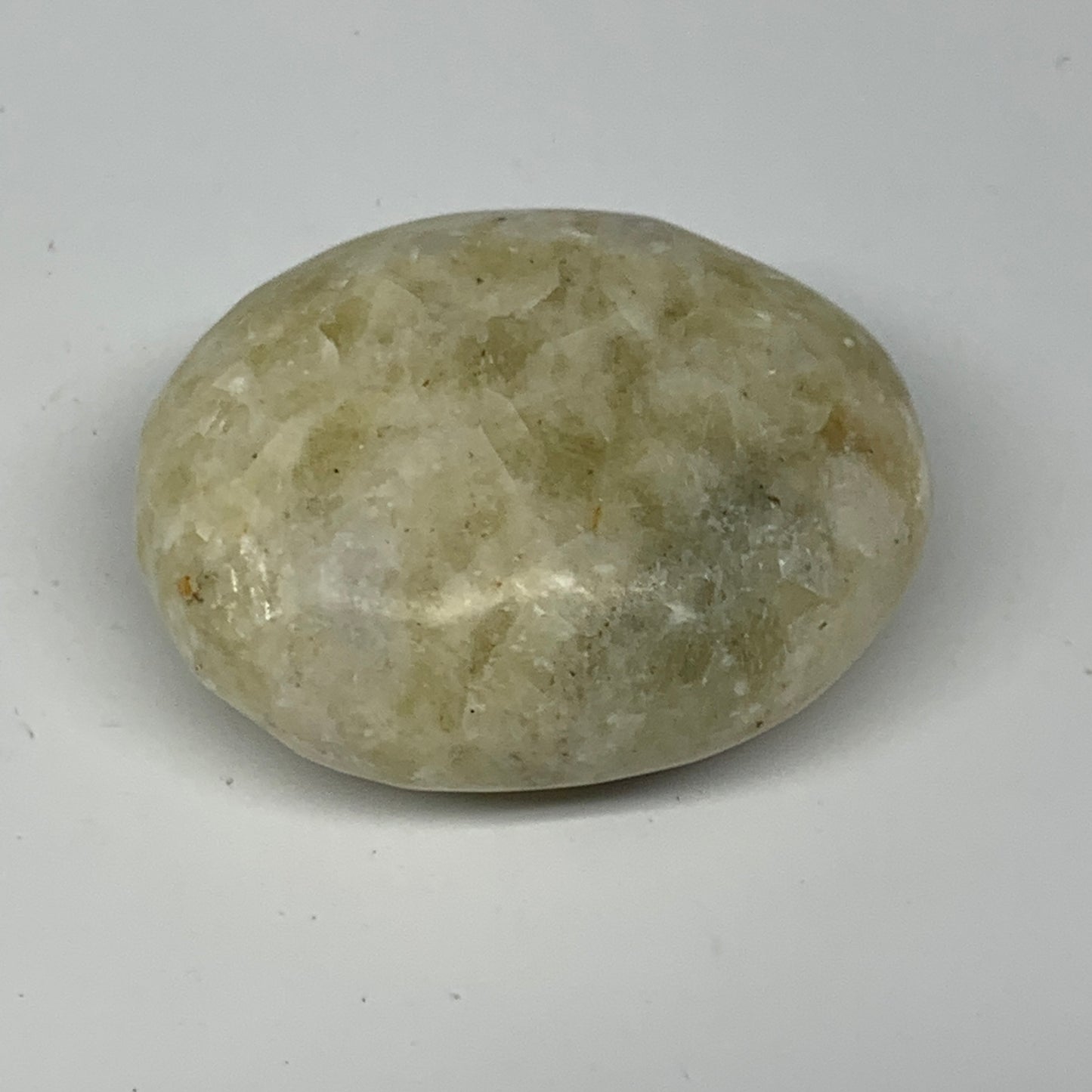 102.4g, 2.2"x1.8"x1.1", Natural Yellow Calcite Palm-Stone Crystal Polished Reiki
