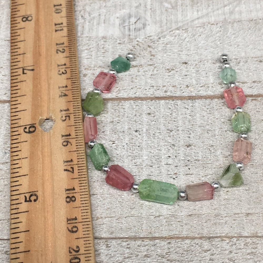 32.5cts, 13pcs, 6mm-13mm Tourmaline Gemstone Faceted Beads @Afghanistan,BE23