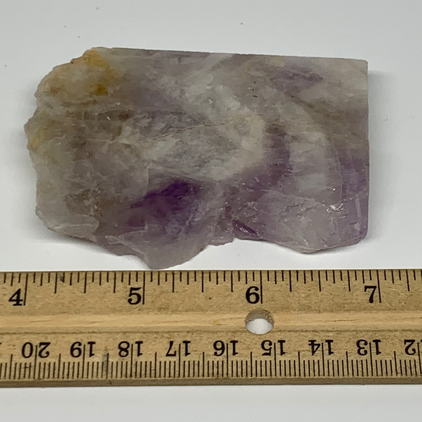 97.7g, 3.1"x2.2"x0.5", One face polished Banned Amethyst, One face semi polished