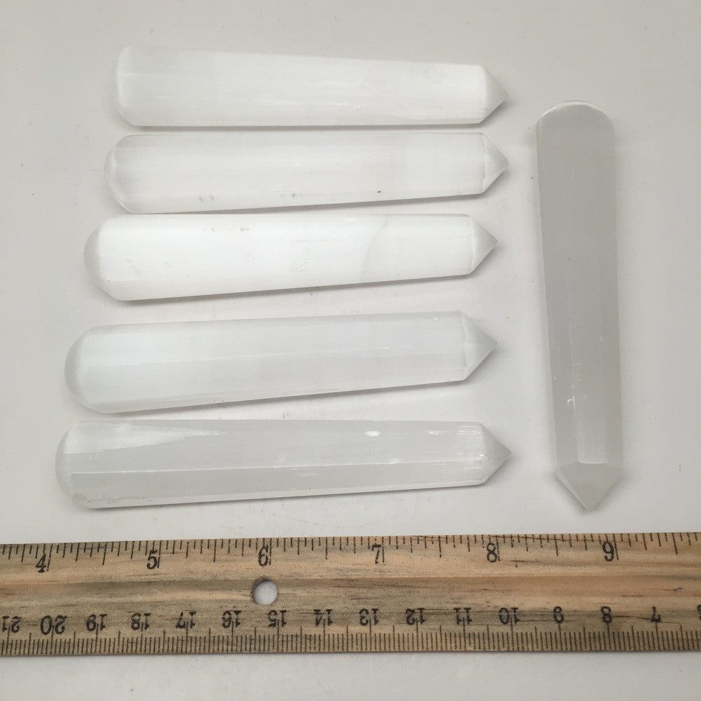 1pc Handmade White Selenite Crystal Obelisks Massage Healing @India, SW90 - watangem.com