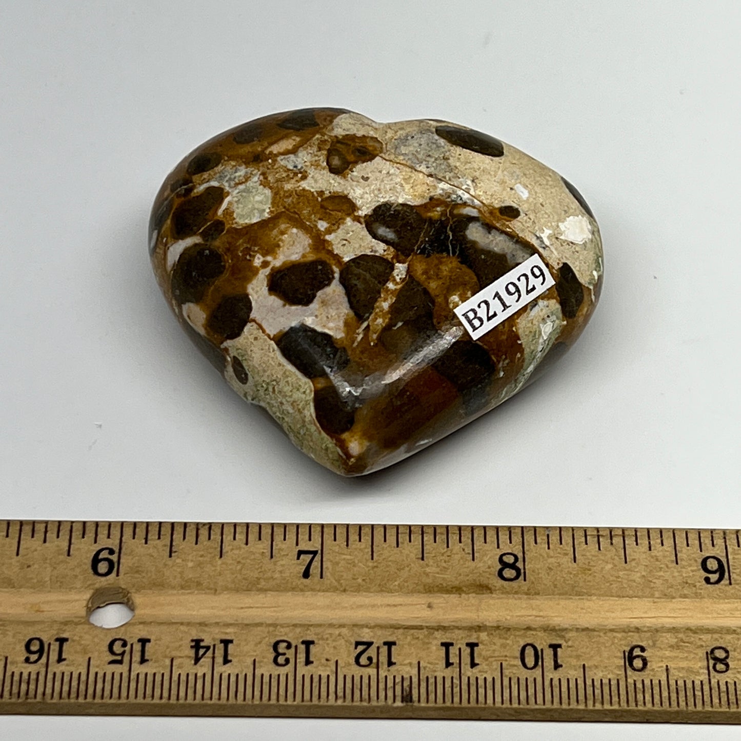 124.2g,2.2"x2.4"x1" Fruit Jasper Heart Polished Healing Home Decor, B21929